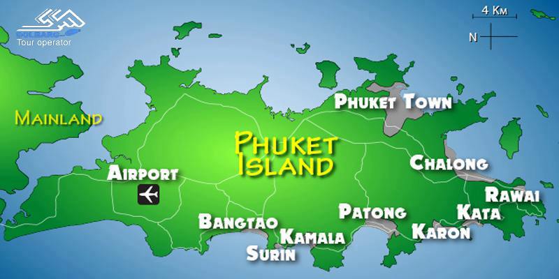 نقشه پوکت در تور تایلند